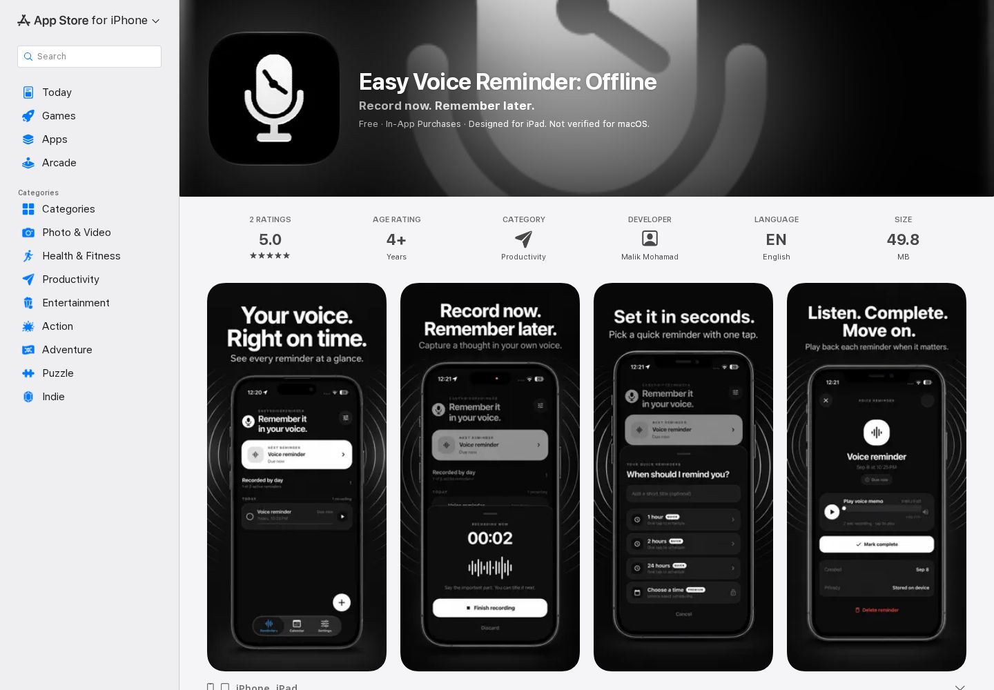 Easy Voice Reminder: Offline
